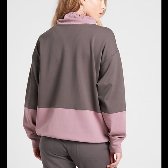 ATHLETA HERMOSA MOCK NECK SWEATSHIRT Purple Gray Size Medium - Picture 3 of 11